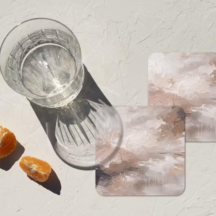 Abstract - Textuur - Kunst - Modern - Beige onderzetter kurk middel -sfeer4