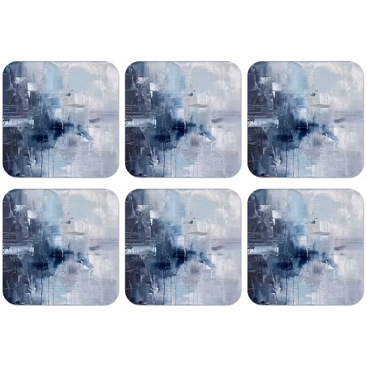 Abstract - Textuur - Kunst - Modern - Blauw onderzetter kurk middel -zkaufland3dotto