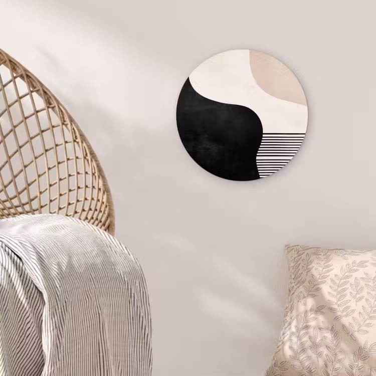 Abstract - Japandi - Beige - Modern Wandcirkel plexiglas klein -sfeer5