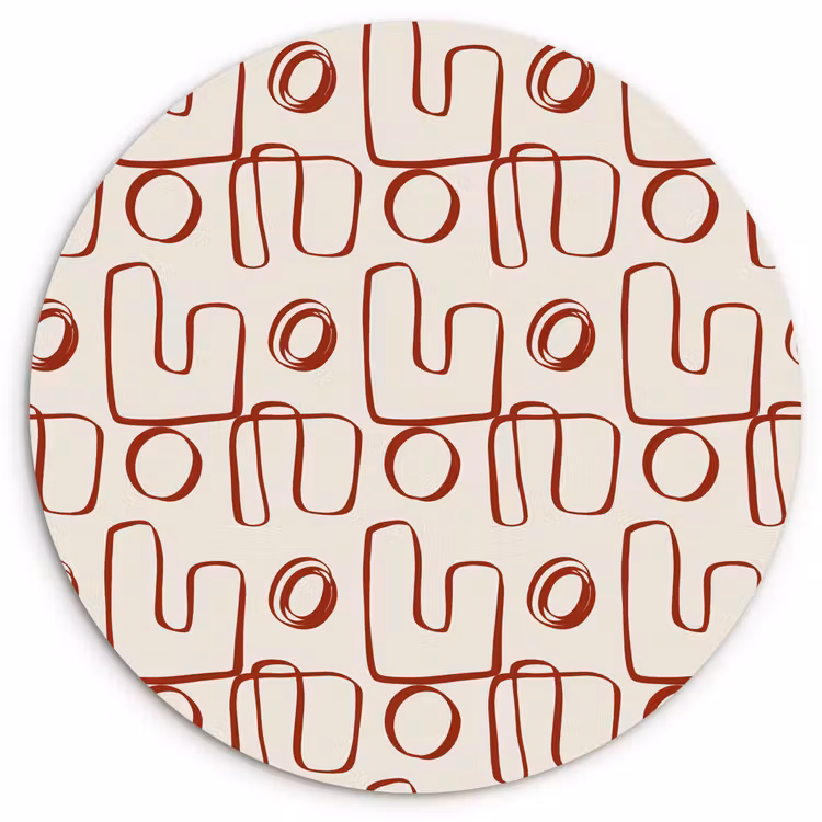 Abstract - Patroon - Beige - Rood Wandcirkel plexiglas klein 852 -3d