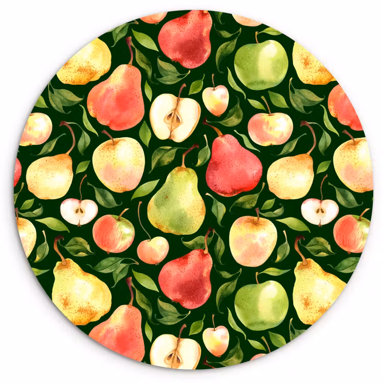 Appels - Peren - Fruit - Groen Wandcirkel plexiglas klein 852 -3d