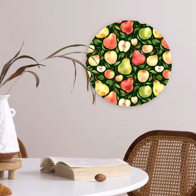 Appels - Peren - Fruit - Groen Wandcirkel plexiglas klein 852 -sfeer4