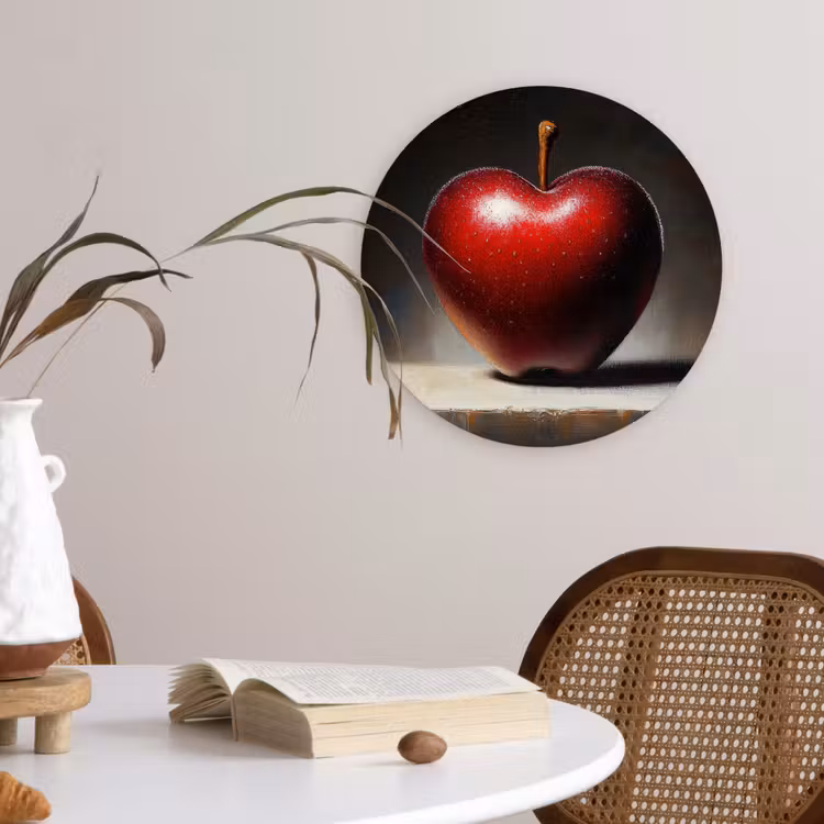 Apple - Hart - Rood Wandcirkel plexiglas klein -sfeer4