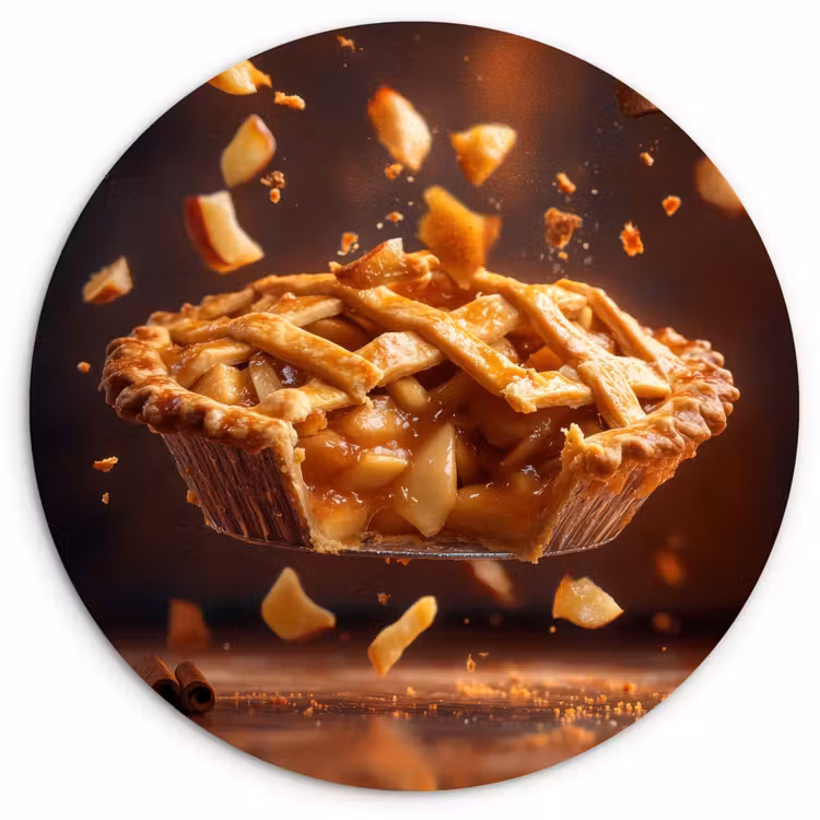 Appel - Taart - Warm - Eten Wandcirkel plexiglas klein -3d