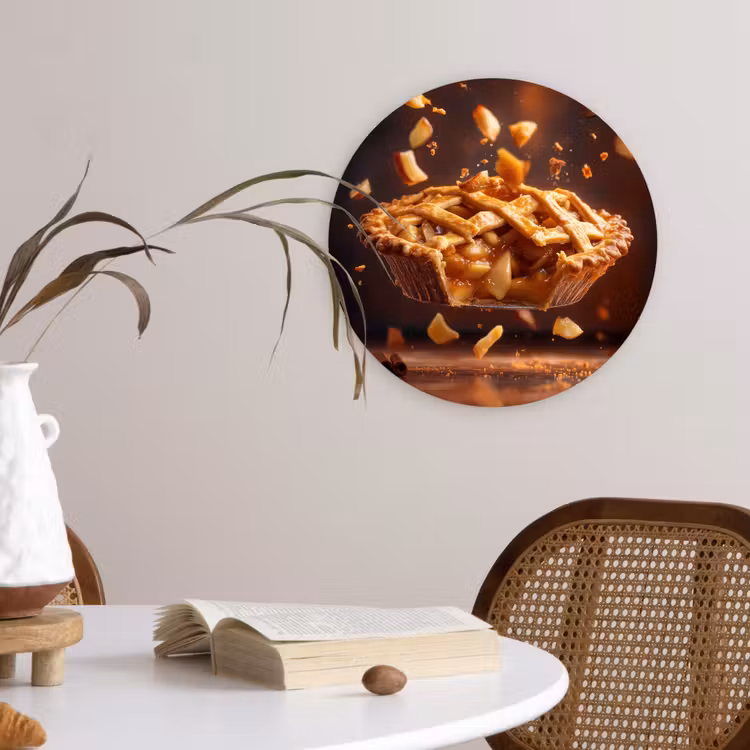 Appel - Taart - Warm - Eten Wandcirkel plexiglas klein -sfeer4