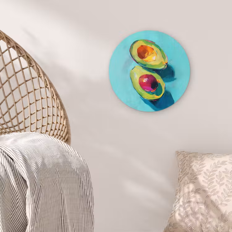 Avocado - Groen - Pit - Schaduw Wandcirkel plexiglas klein -sfeer5