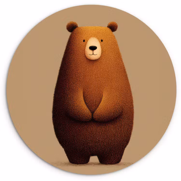 Beer - Minimalistisch - Bruin Wandcirkel plexiglas klein -3d