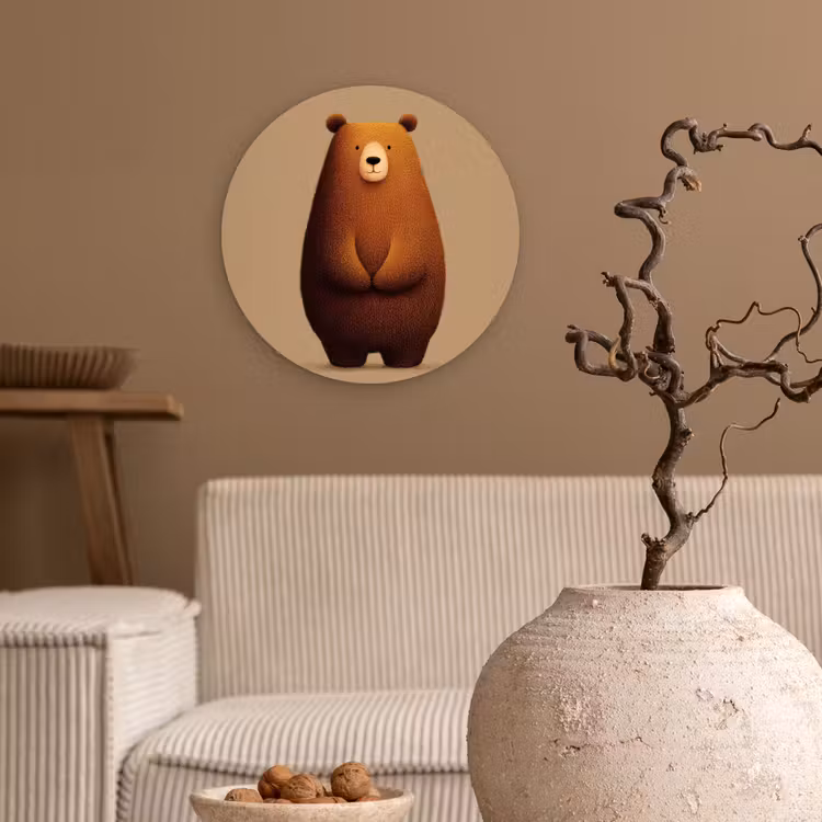 Beer - Minimalistisch - Bruin Wandcirkel plexiglas klein -sfeer1
