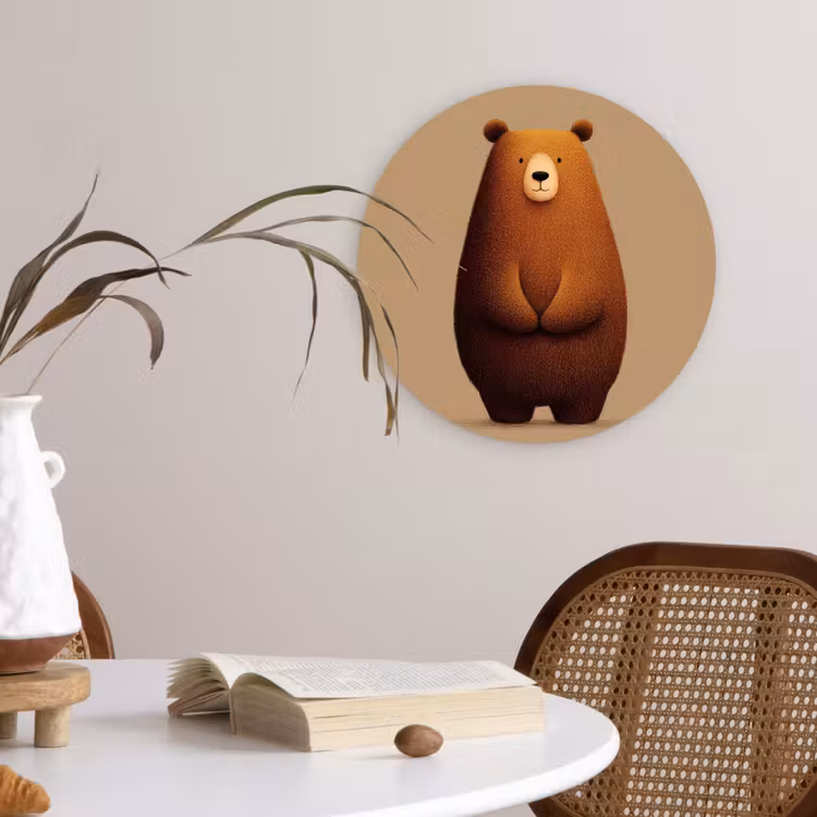 Beer - Minimalistisch - Bruin Wandcirkel plexiglas klein -sfeer4