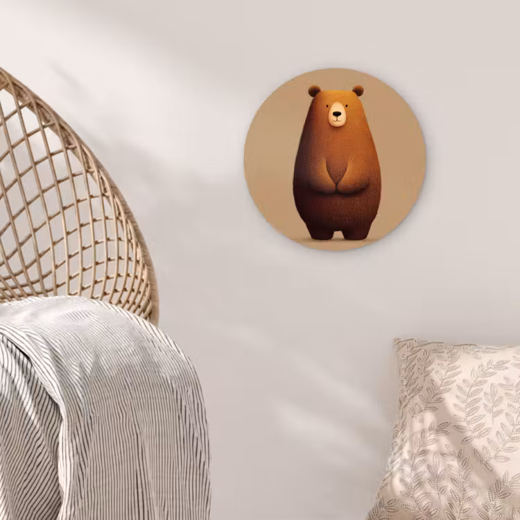 Beer - Minimalistisch - Bruin Wandcirkel plexiglas klein -sfeer5