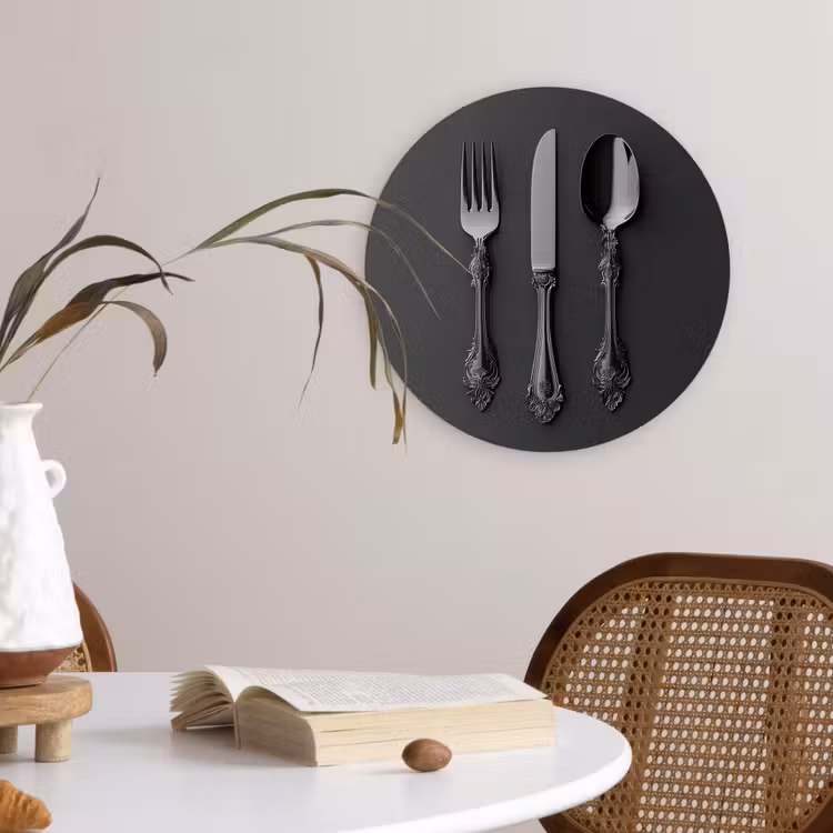 Bestek - Zwart Wandcirkel plexiglas klein -sfeer4