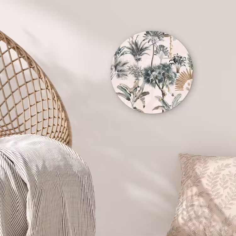 Bladeren - Monstera - Jungle - Tropical Wandcirkel plexiglas klein -sfeer5