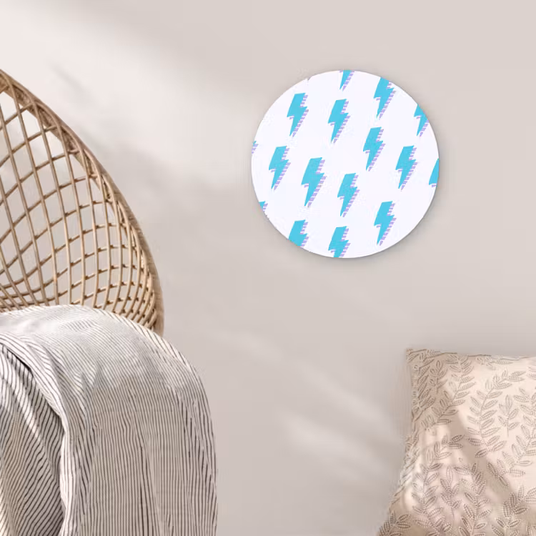 Blauw - Paars - Bliksem Wandcirkel plexiglas klein 852 -sfeer5