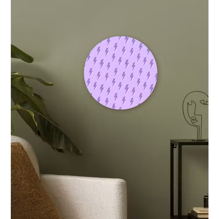 Bliksem - Paars - Lila Wandcirkel plexiglas klein 852 -sfeer3