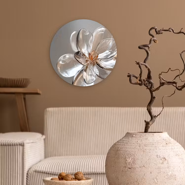 Bloem - Glazen - Doorzichtig Wandcirkel plexiglas klein -sfeer1