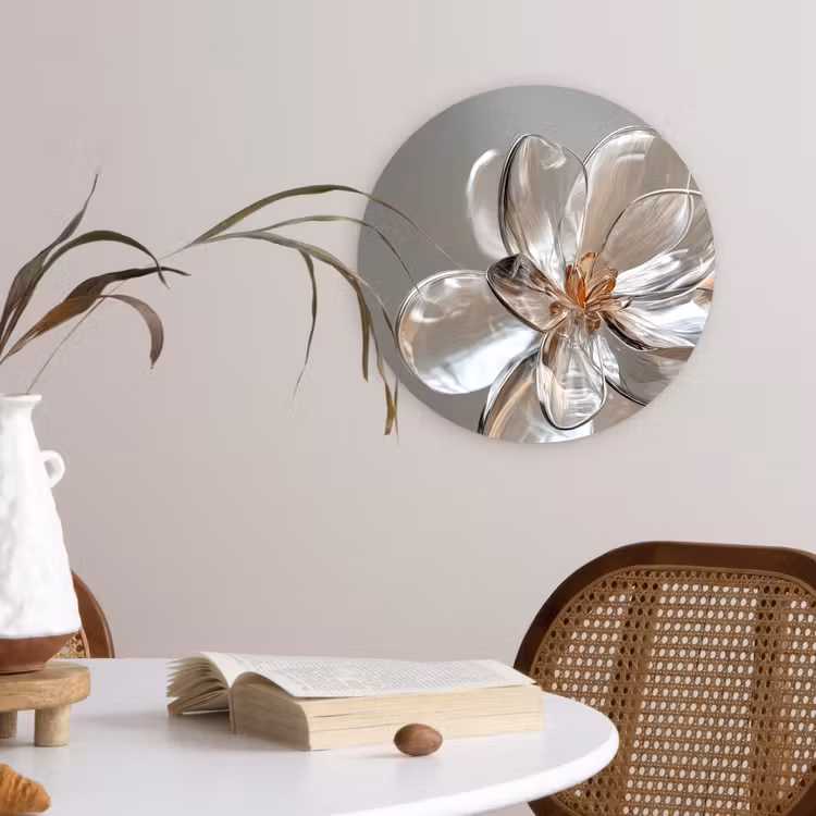 Bloem - Glazen - Doorzichtig Wandcirkel plexiglas klein -sfeer4