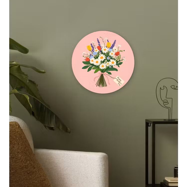 Bloemen - Lint - Kaartje Wandcirkel plexiglas klein -sfeer3