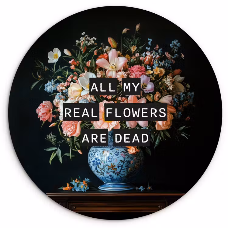 Bloemen - Art - Pastel - Quotes Wandcirkel plexiglas klein -3d