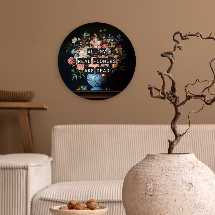 Bloemen - Art - Pastel - Quotes Wandcirkel plexiglas klein -sfeer1