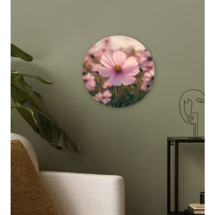 Bloemen - Paars - Wazig Wandcirkel plexiglas klein -sfeer3
