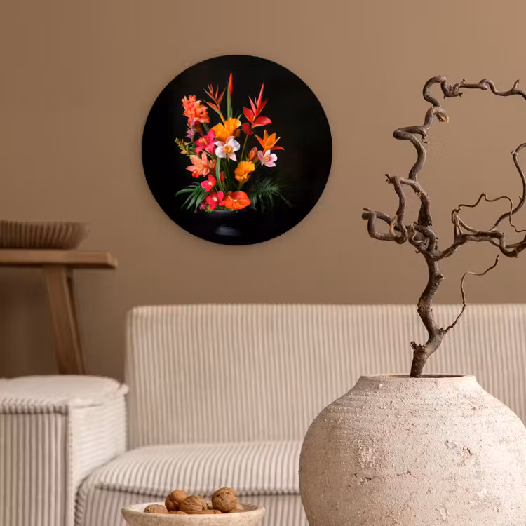 Boeket - Bloemen - Exotisch Wandcirkel plexiglas klein -sfeer1