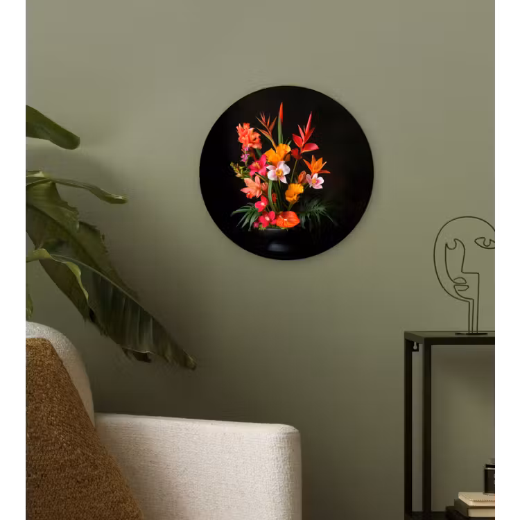 Boeket - Bloemen - Exotisch Wandcirkel plexiglas klein -sfeer3