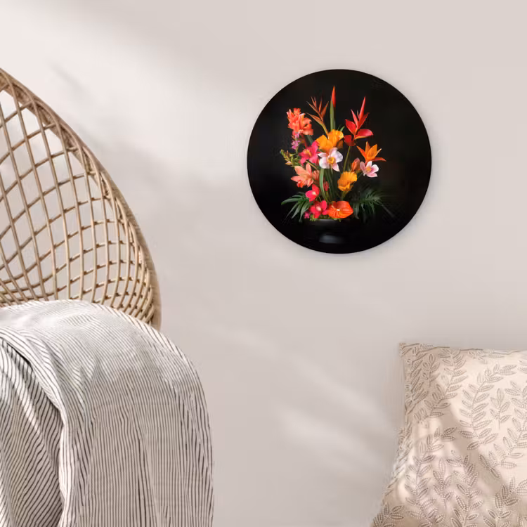 Boeket - Bloemen - Exotisch Wandcirkel plexiglas klein -sfeer5