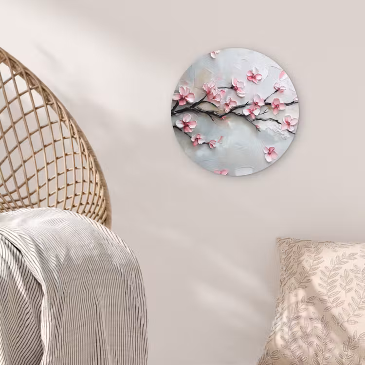 Bloesem - Kunstzinnig - Roze - Sakura Wandcirkel plexiglas klein -sfeer5