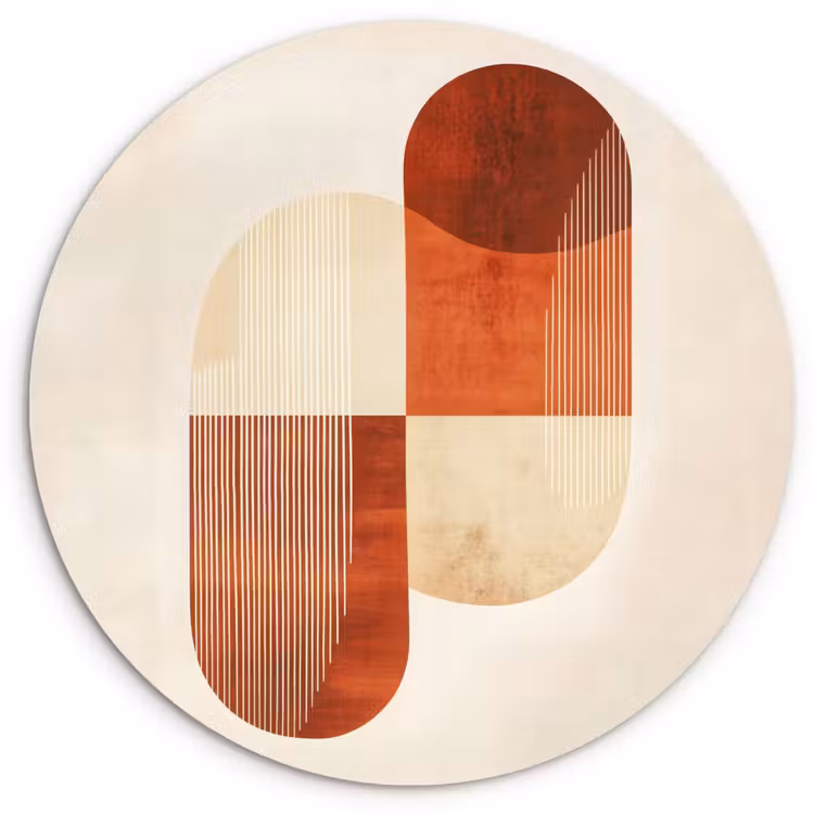 Bogen - Beige - Vormen Wandcirkel plexiglas klein -3d