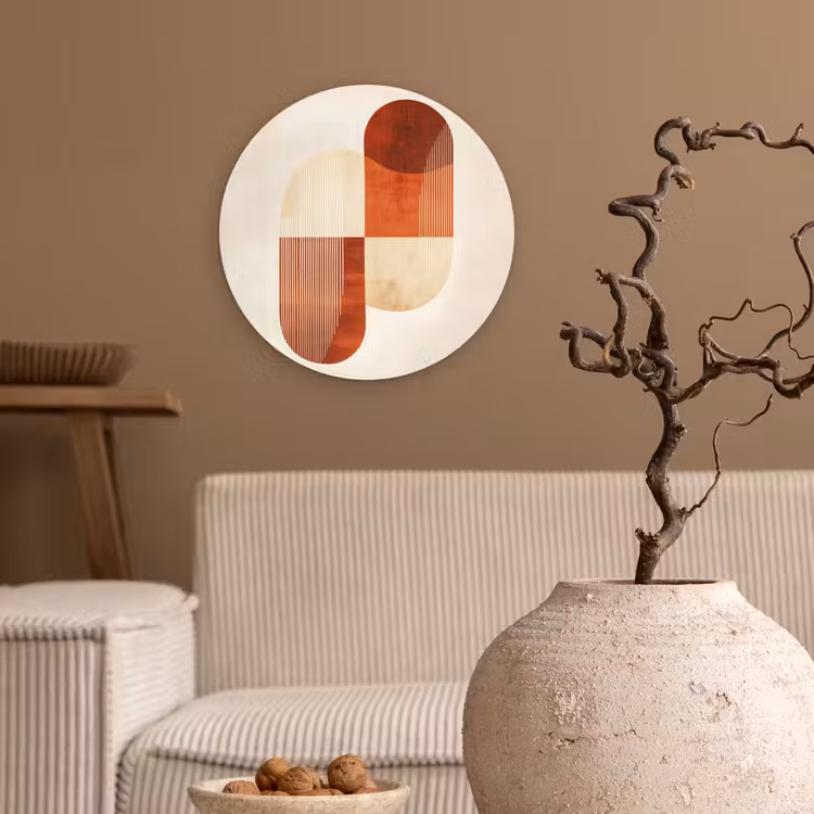 Bogen - Beige - Vormen Wandcirkel plexiglas klein -sfeer1