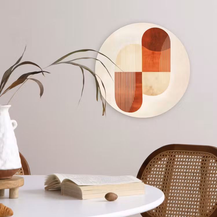 Bogen - Beige - Vormen Wandcirkel plexiglas klein -sfeer4