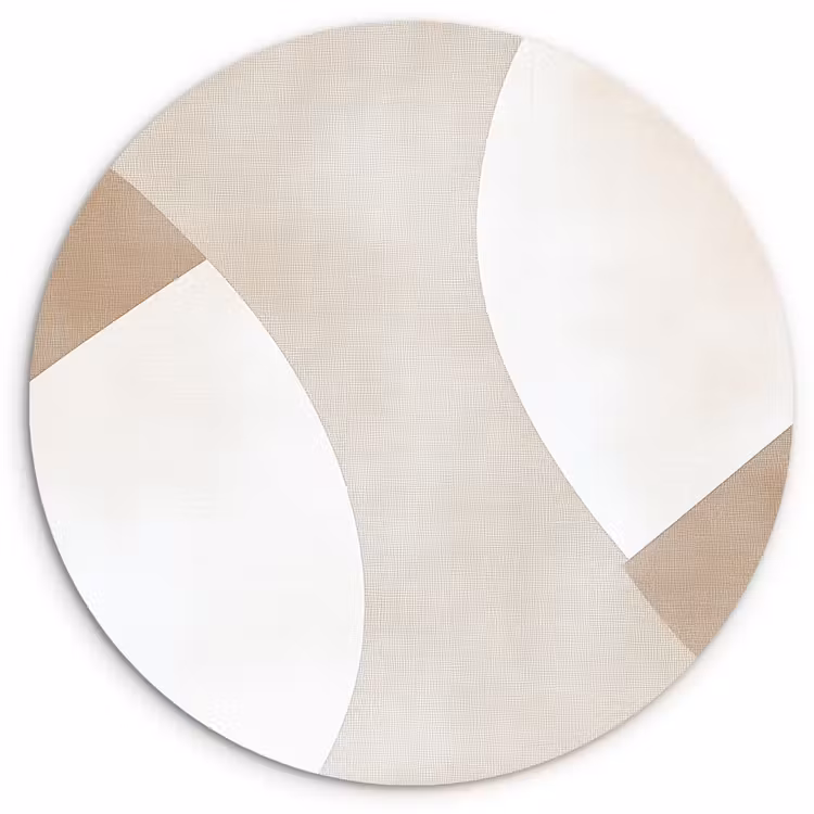 Bruin - Japandi - Abstract Wandcirkel plexiglas klein -3d