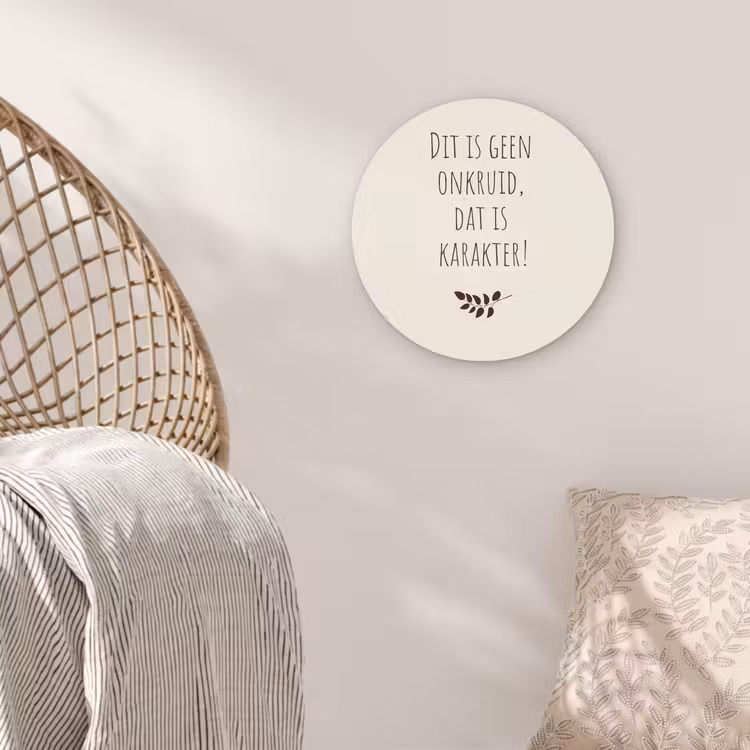 Bruin - Minimalistisch - Quote - Zomer Wandcirkel plexiglas klein -sfeer5
