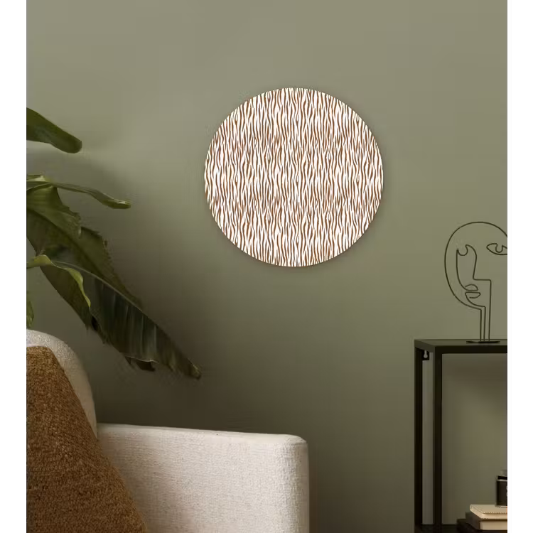 Bruin - Patroon - Zebra Wandcirkel plexiglas klein 852 -sfeer3