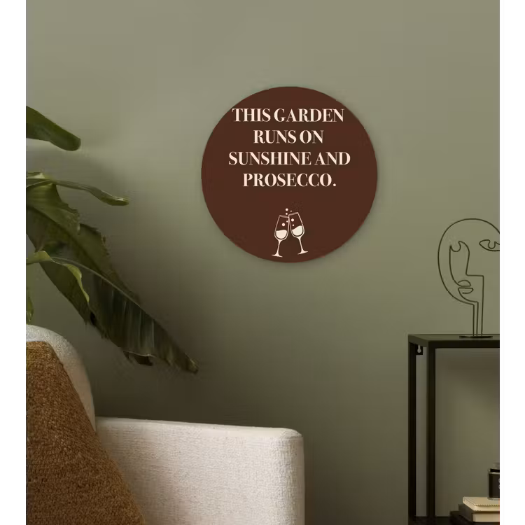 Bruin - Zomer - Quote - Drinken Wandcirkel plexiglas klein -sfeer3