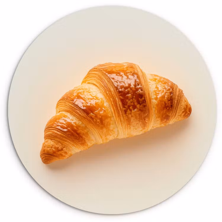 Croissant - Brood - Beige Wandcirkel plexiglas klein -3d