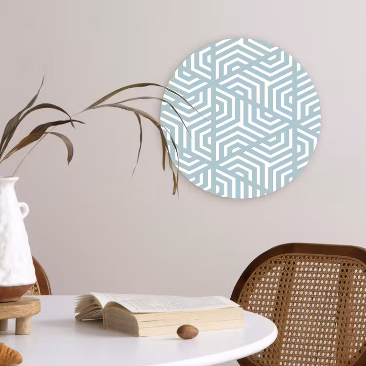 Design - Geometrie - Patroon - Driehoek Wandcirkel plexiglas klein 852 -sfeer4