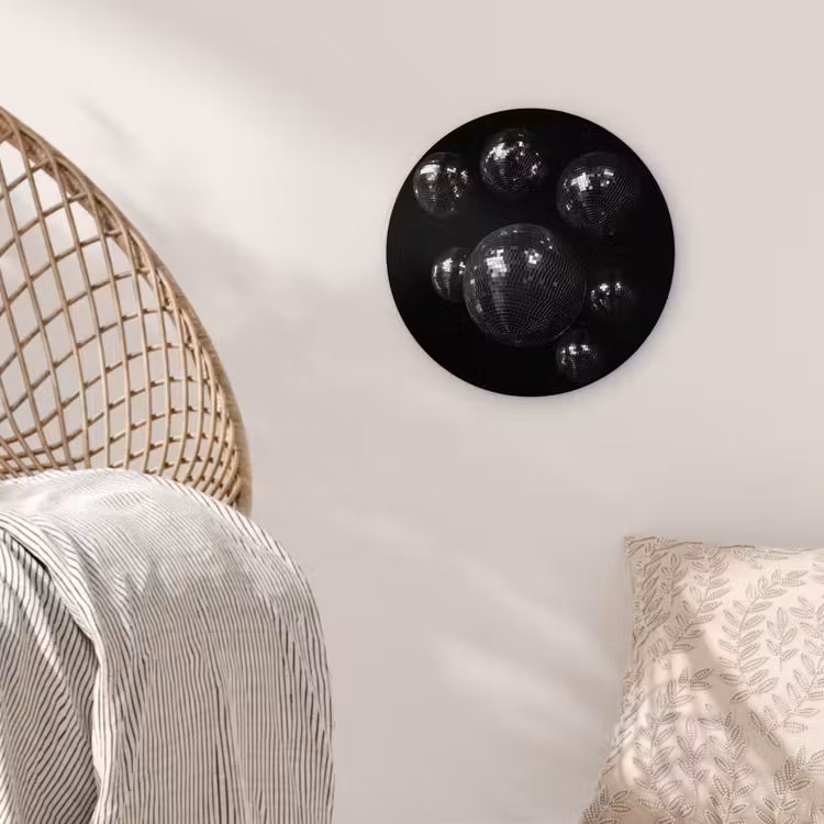 Discoballen - Minimalistisch - Zwart Wandcirkel plexiglas klein -sfeer5