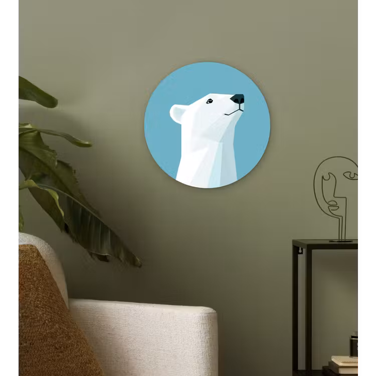 Ijsbeer - Lichtblauw - Minimalistisch Wandcirkel plexiglas klein -sfeer3