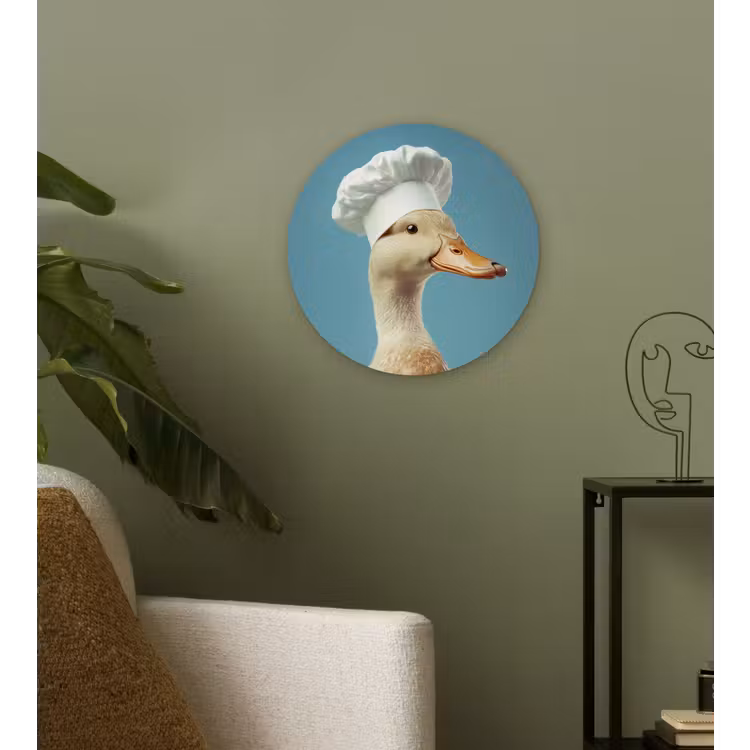Eend - Koksmuts - Cute - Vogel Wandcirkel plexiglas klein -sfeer3