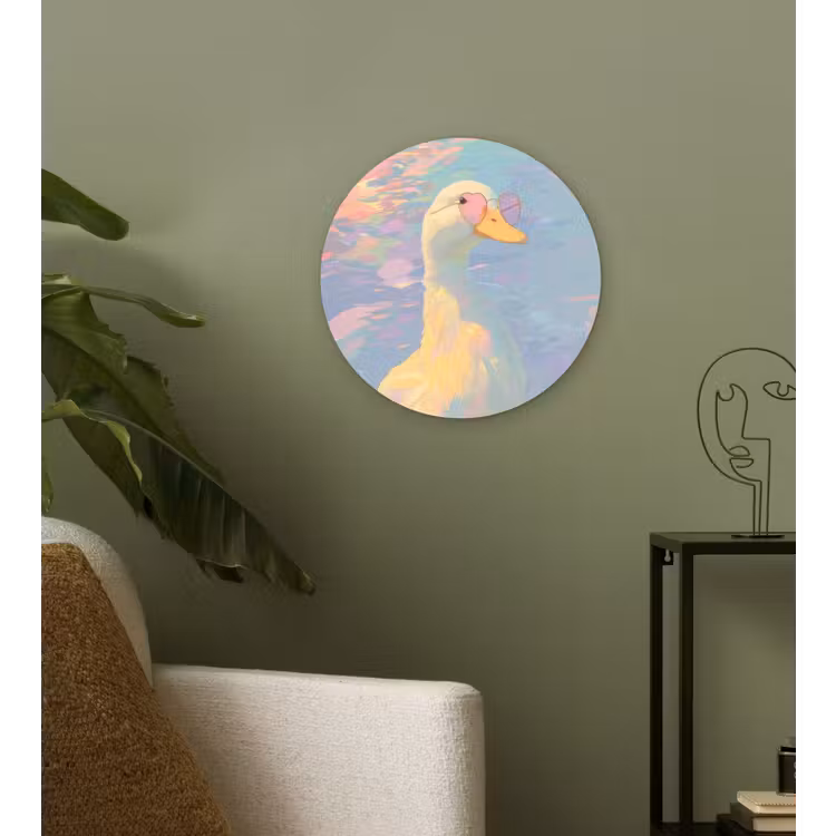 Eend - Zonnebril - Water Wandcirkel plexiglas klein -sfeer3