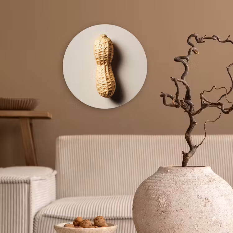 Pinda - Ruw - Beige Wandcirkel plexiglas klein -sfeer1