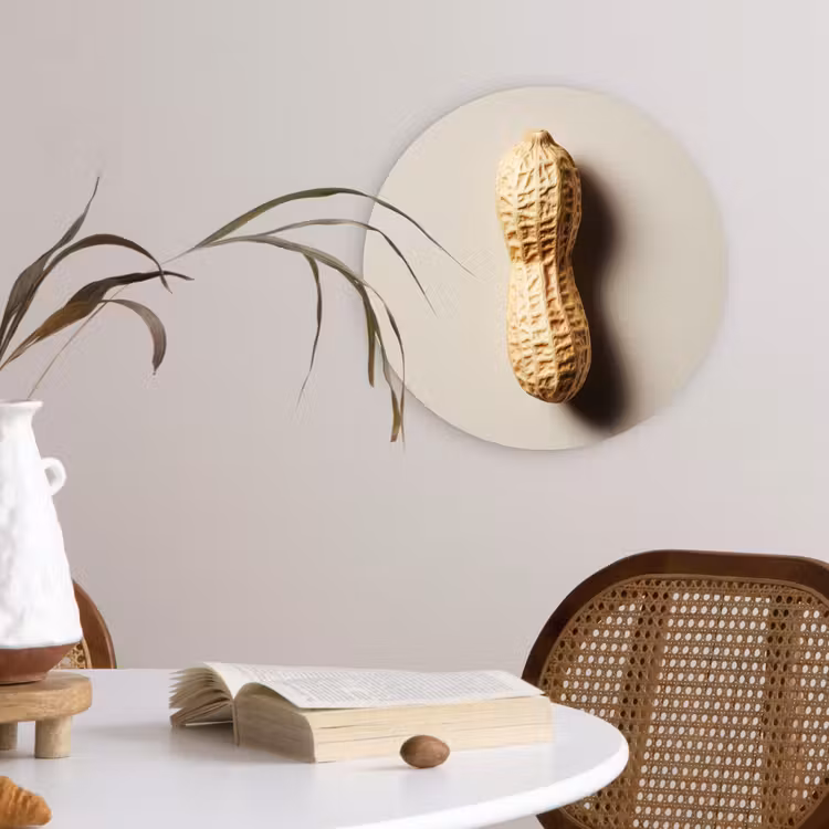 Pinda - Ruw - Beige Wandcirkel plexiglas klein -sfeer4