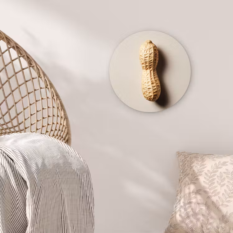 Pinda - Ruw - Beige Wandcirkel plexiglas klein -sfeer5