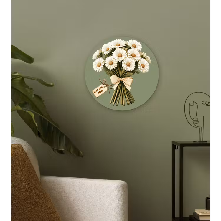 Lint - Boeket - Groen - Quote Wandcirkel plexiglas klein -sfeer3
