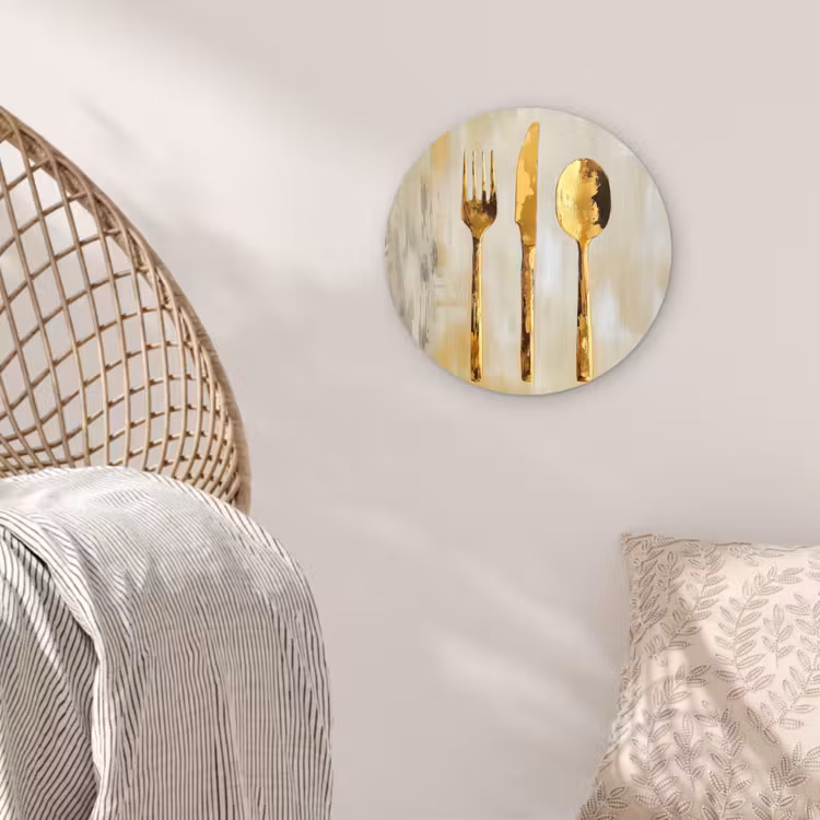 Verf - Goud - Bestek Wandcirkel plexiglas klein -sfeer5