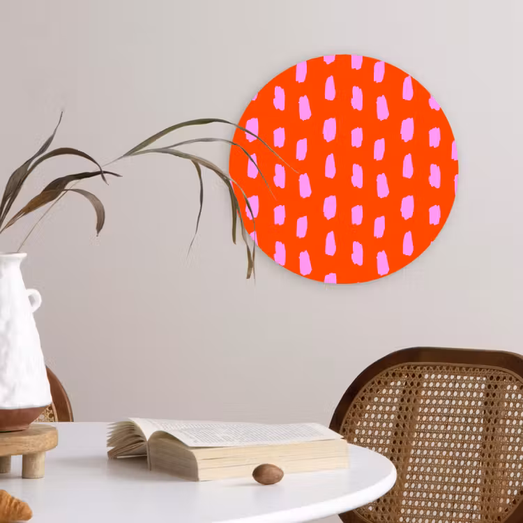 Verf - Roze - Rood Wandcirkel plexiglas klein 852 -sfeer4