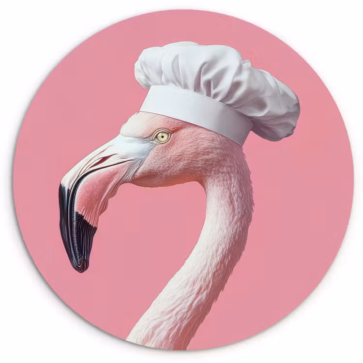 Flamingo - Roze - Koksmuts - Vogel Wandcirkel plexiglas klein -3d