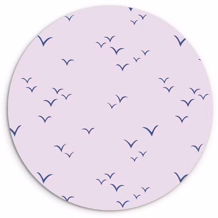 Lila - Vogels - Blauw Wandcirkel plexiglas klein 852 -3d
