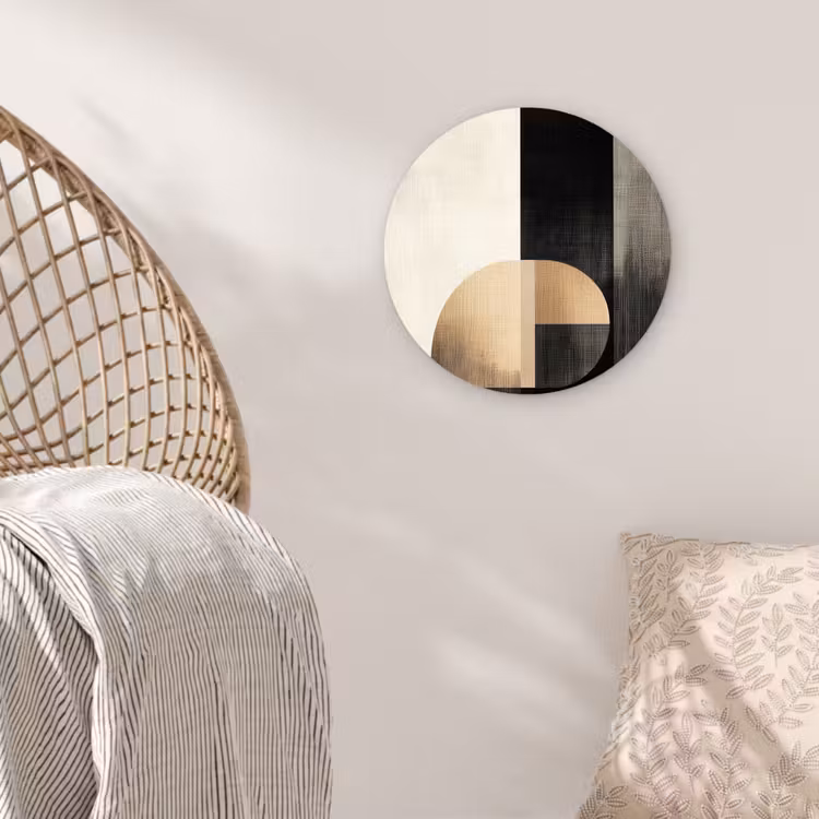 Vormen - Modern - Zwart Wandcirkel plexiglas klein -sfeer5